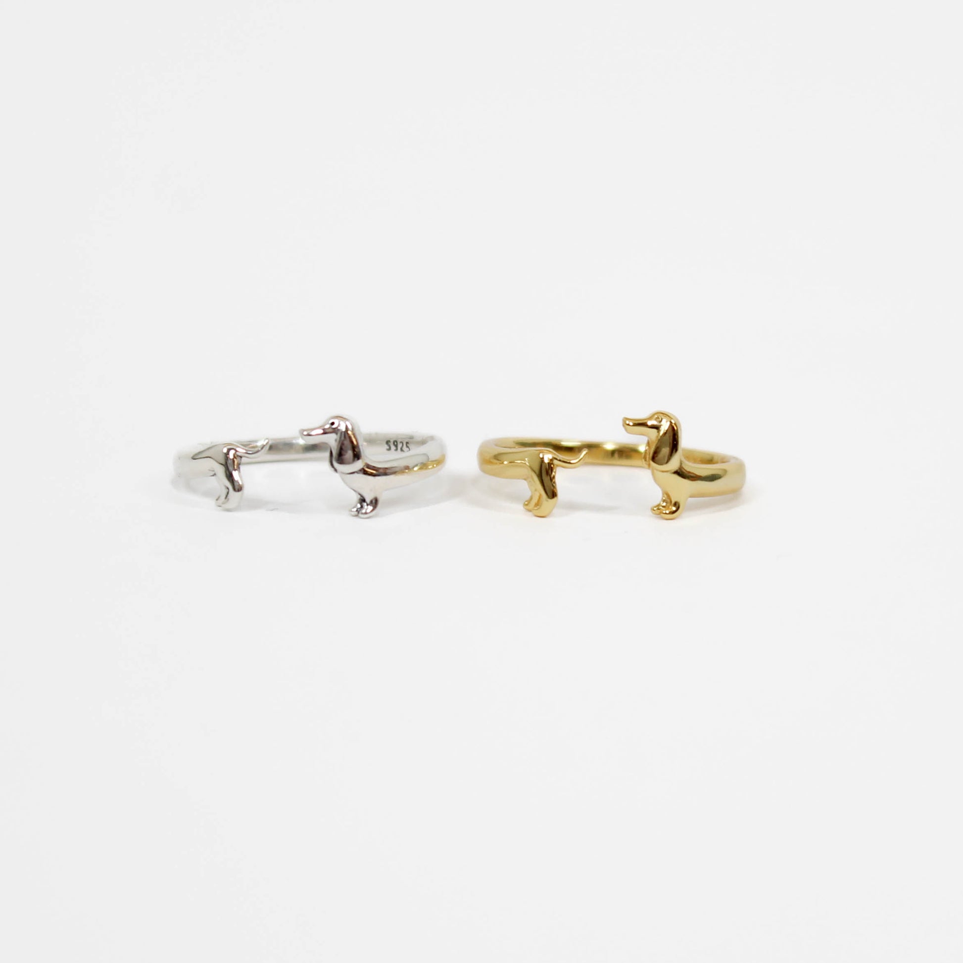 Dachshund Band ring on a white background 
