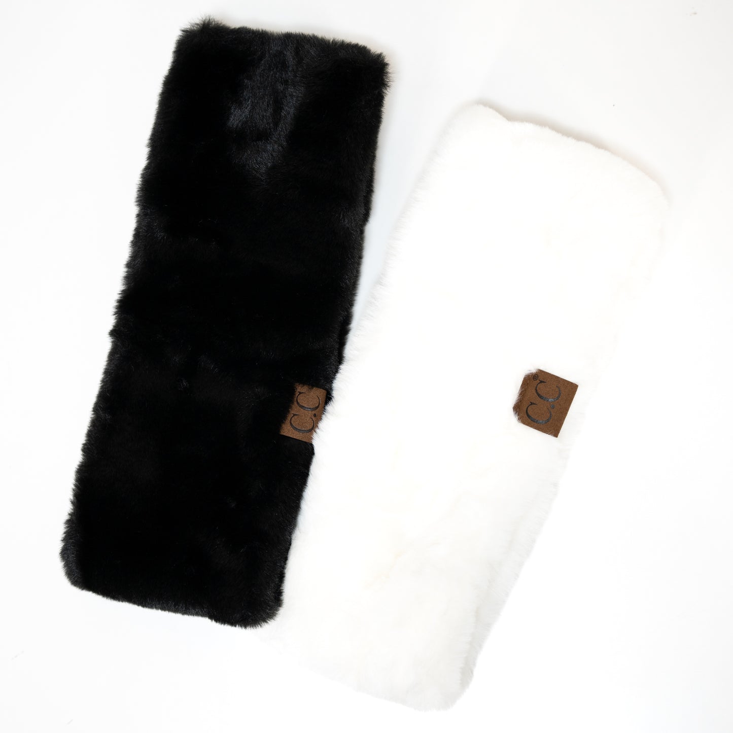 Black and White Faux Fur Headwrap