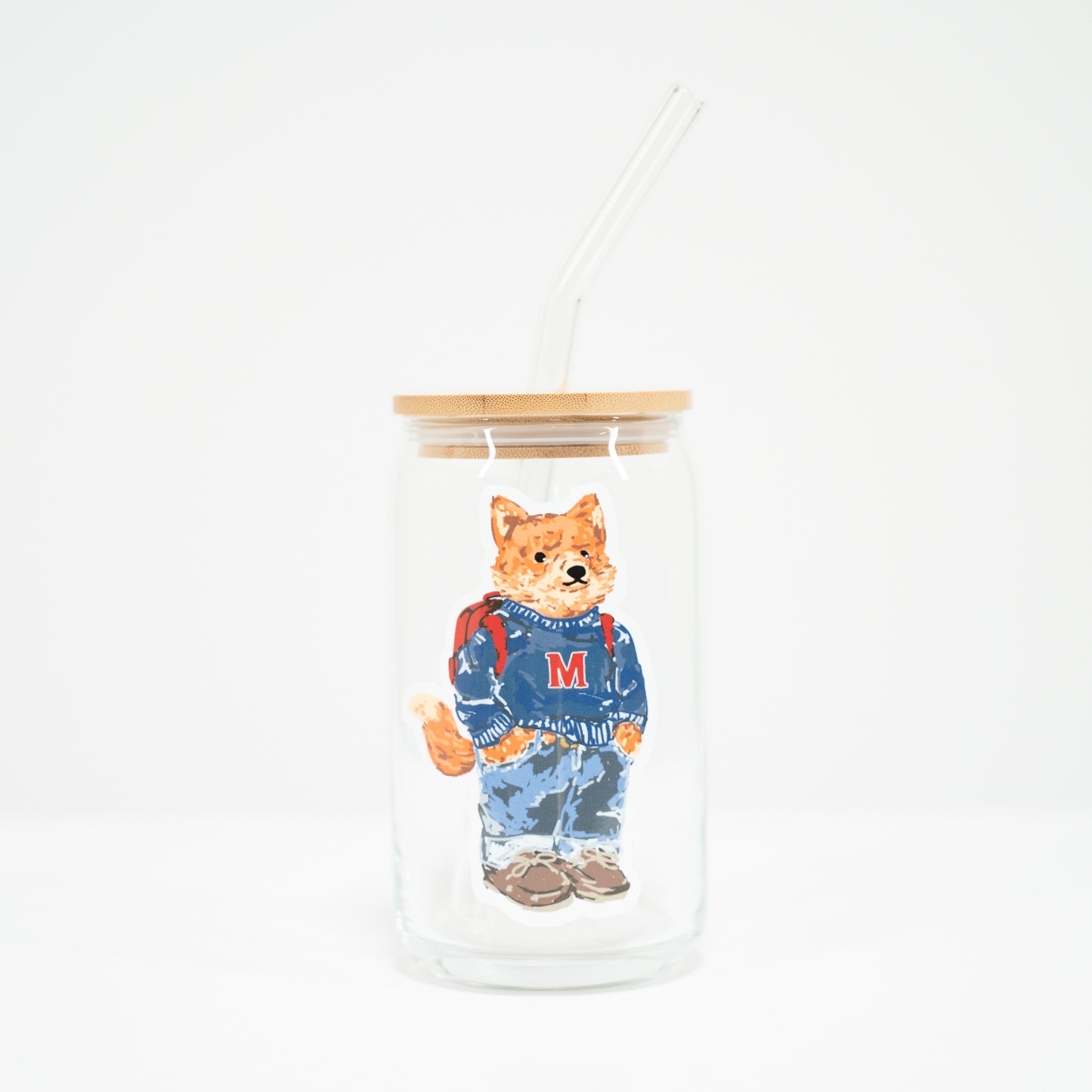 glass tumbler, fox