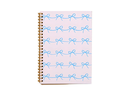 blue bows spiral notebook