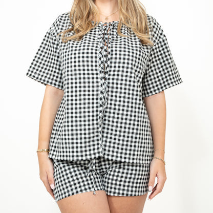 gingham black set