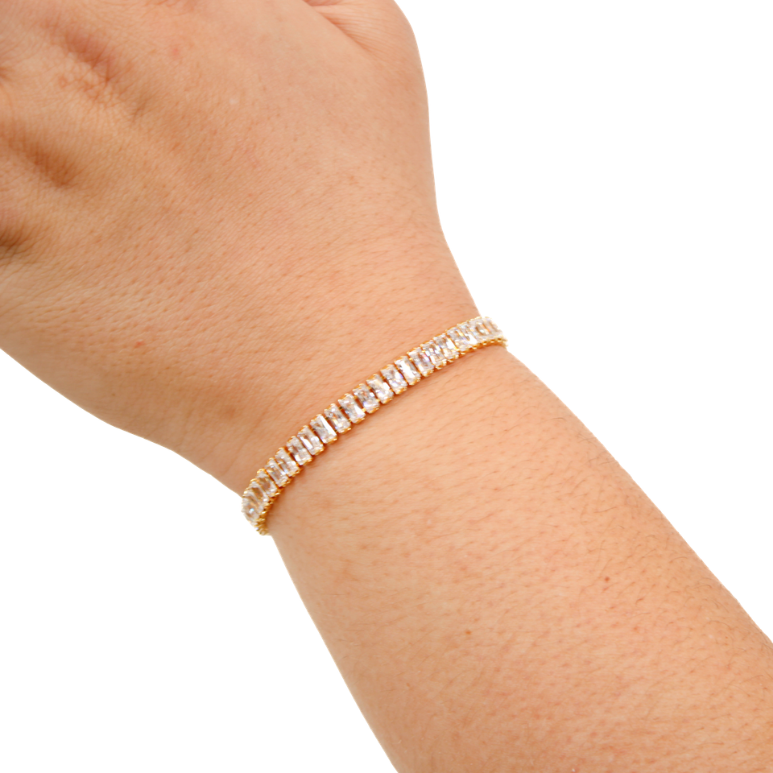 Glam Tennis Bracelet on model