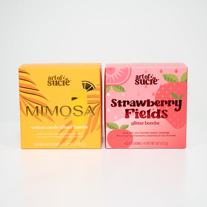 Glitter Drink Bombs strawberry mimosa going out party 