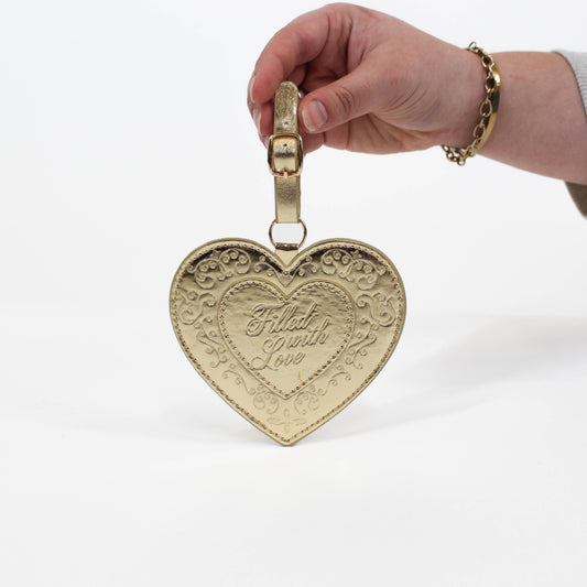 Gold Heart Luggage Tag