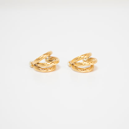 Gold Triple Hoop Earring