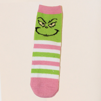 Grinch fuzzy socks