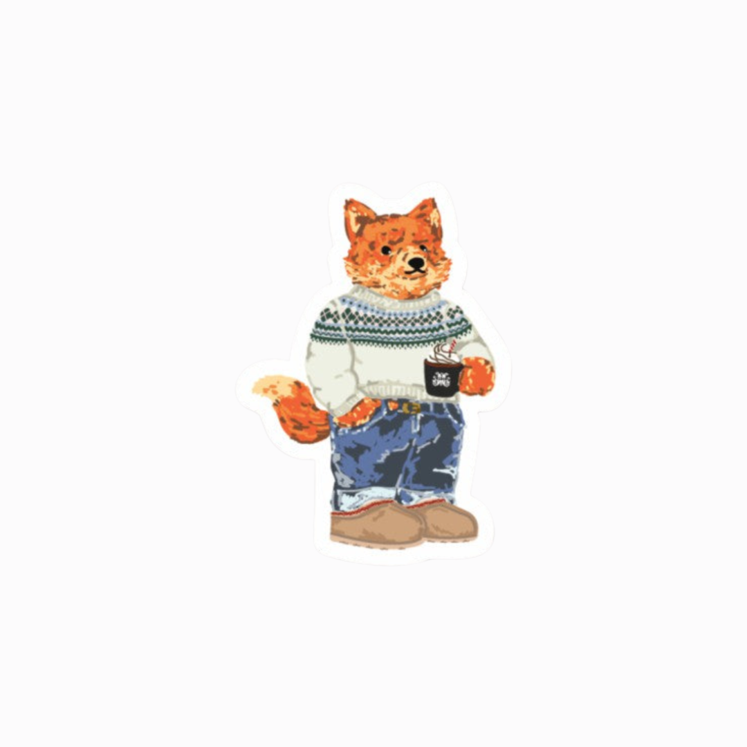 Holiday Frankie the fox Sticker