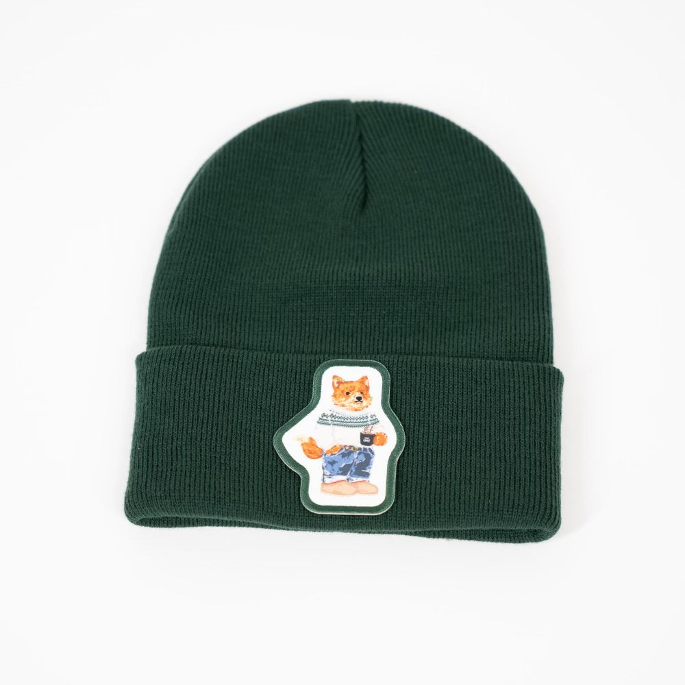 Holiday frankie the fox beanie in green 