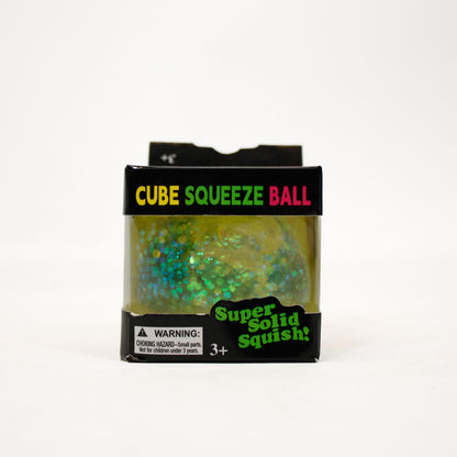 Glitter Squishy Cube Yellow