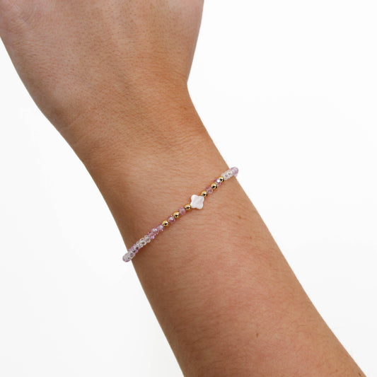 dainty. Crystal Clover Bracelet