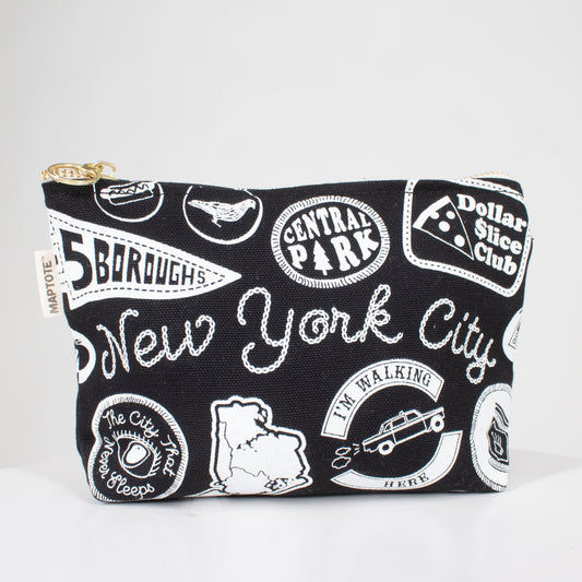 New York City Pins and Patches Zipped Pouches
