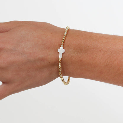 Beaded Cross Stretch Bracelet