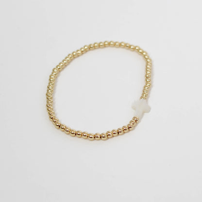 Beaded Cross Stretch Bracelet