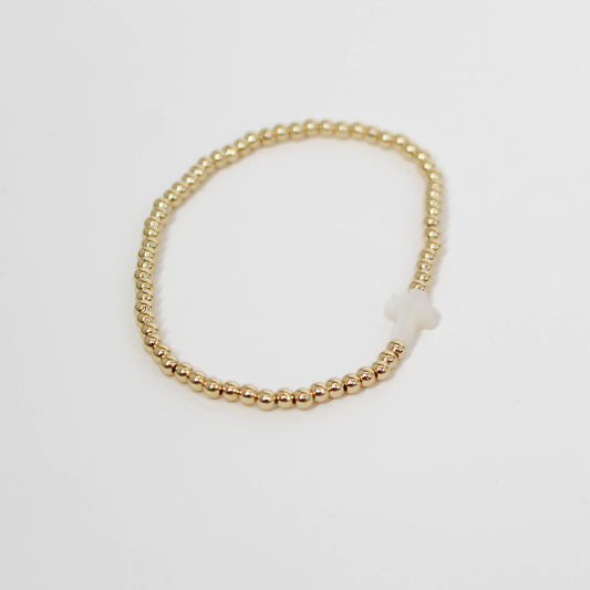Beaded Cross Stretch Bracelet