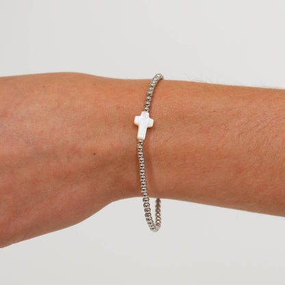 Beaded Cross Stretch Bracelet
