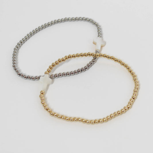 Beaded Cross Stretch Bracelet