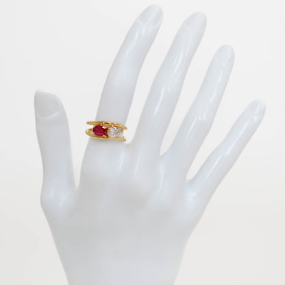 Wavy Diamond Double Band Ring
