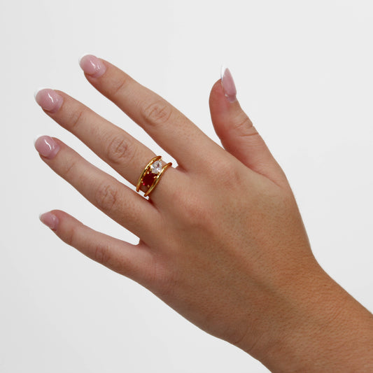 Wavy Diamond Double Band Ring