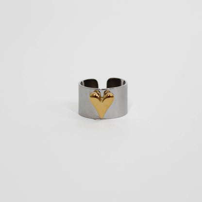 Mixed Metal Heart Ring