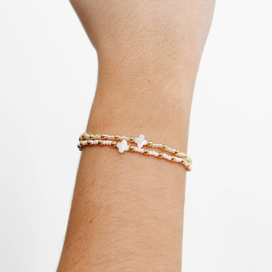 dainty. Beaded Clover Bracelet