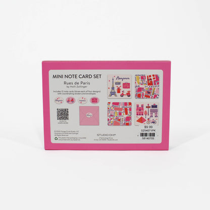 Rues De Paris Mini Note Card Set with Stickers