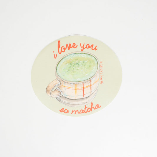 green sticker, matcha sticker