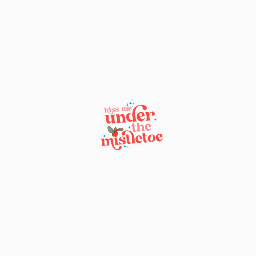 Kiss me under the mistletoe sticker