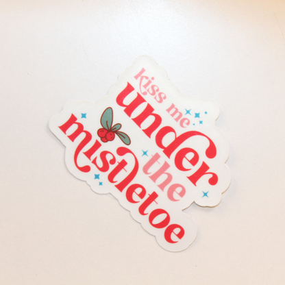 Kiss me under the mistletoe sticker 