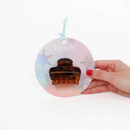 Kitsch Recyled Plastic Holiday Claw Clip Brown