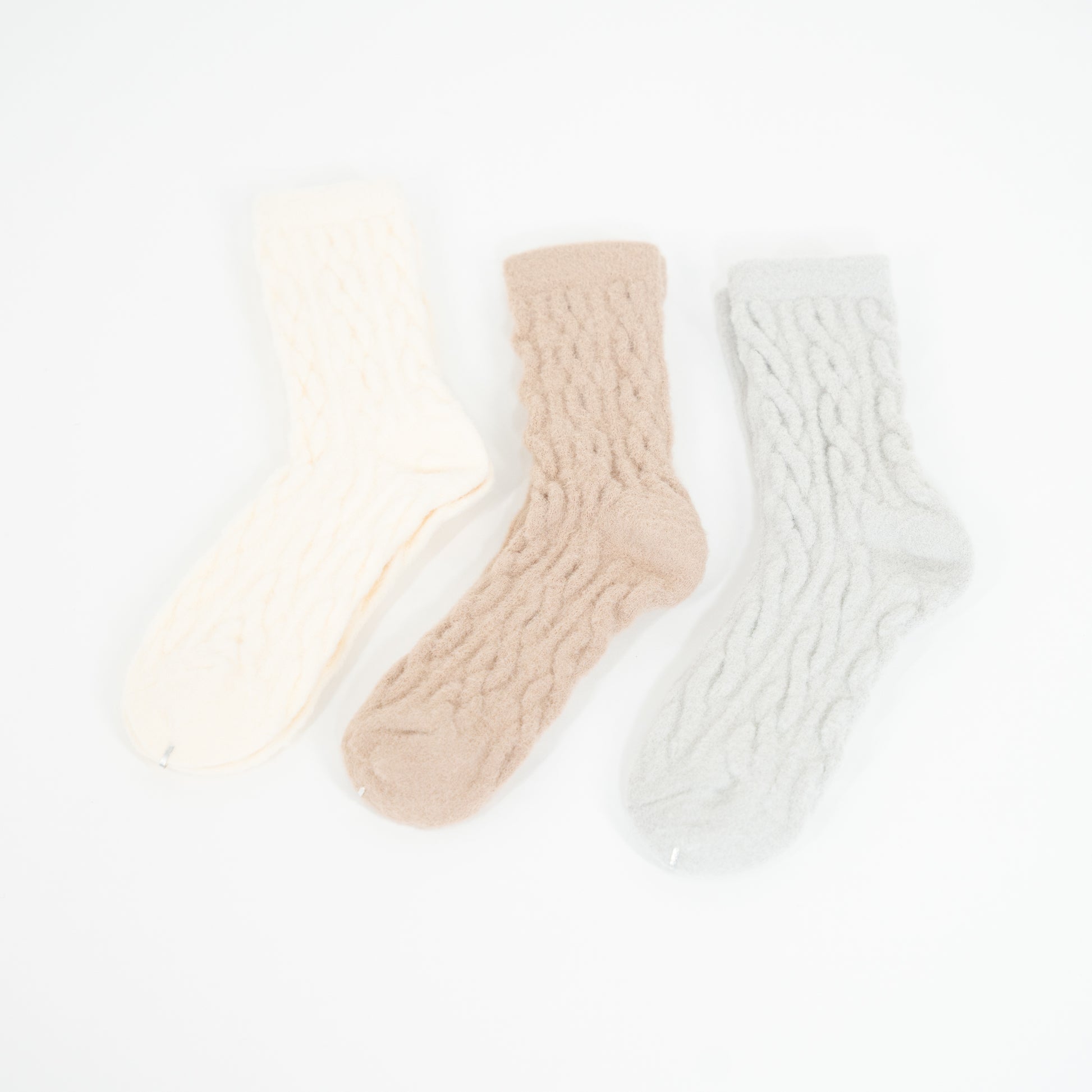 Knit pattern socks trio