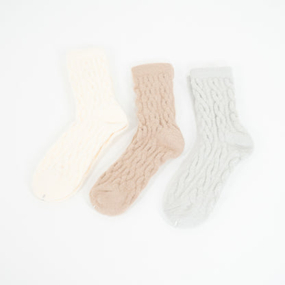 Knit pattern socks trio