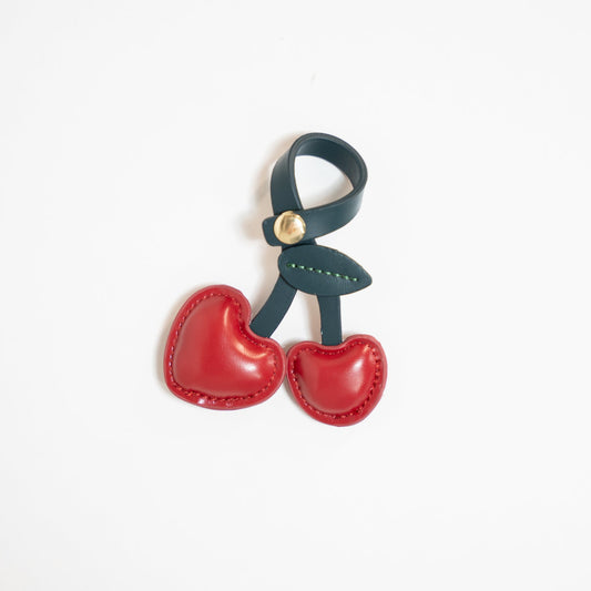 Leather Cherry Bag Charm 