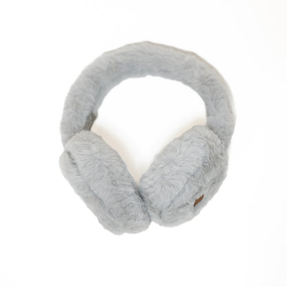 Light gray faux fur earmuffs