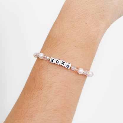 Little words project bracelet with xoxo message 