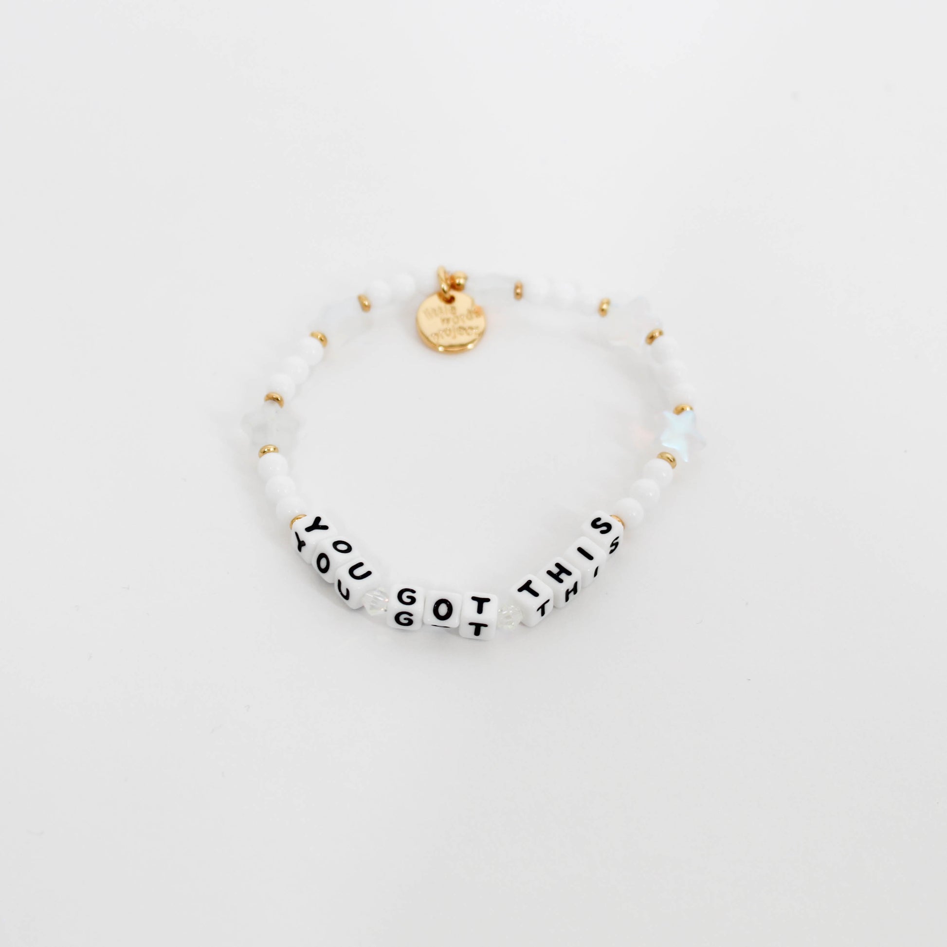 Little Words Project Bracelet with you got this message on a white background