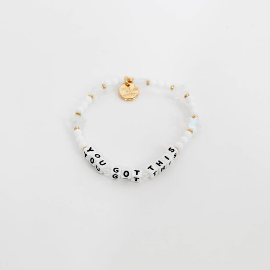 Little Words Project Bracelet with you got this message on a white background