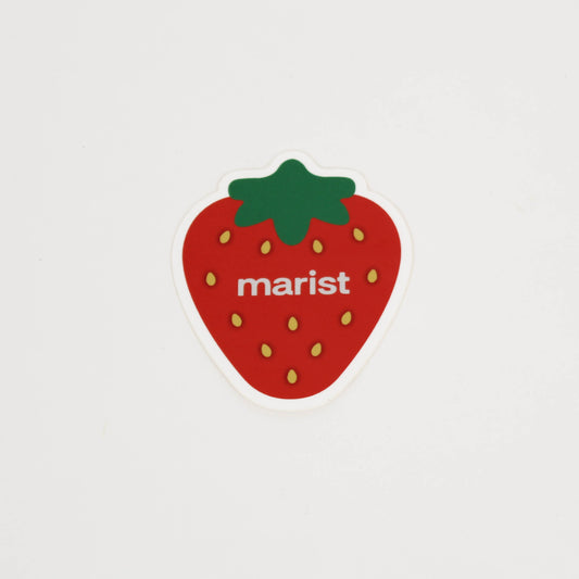 Strawberry Sticker that says Marist