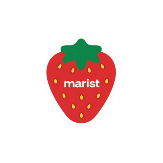 Red strawberry-shaped logo with 'marist' text on a white background
