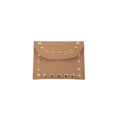 Neutral Studded Card Holder