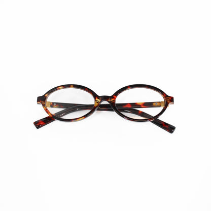 brown oval blue light glasses