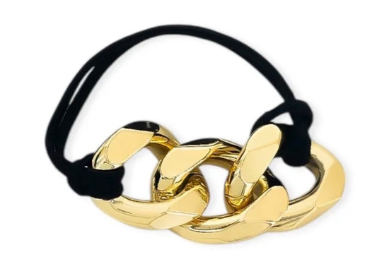 Oversized Curb Chain Hair Tie black on white background