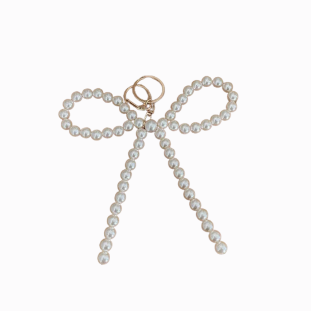 Pearl Ribbon Keychain, bag charm 