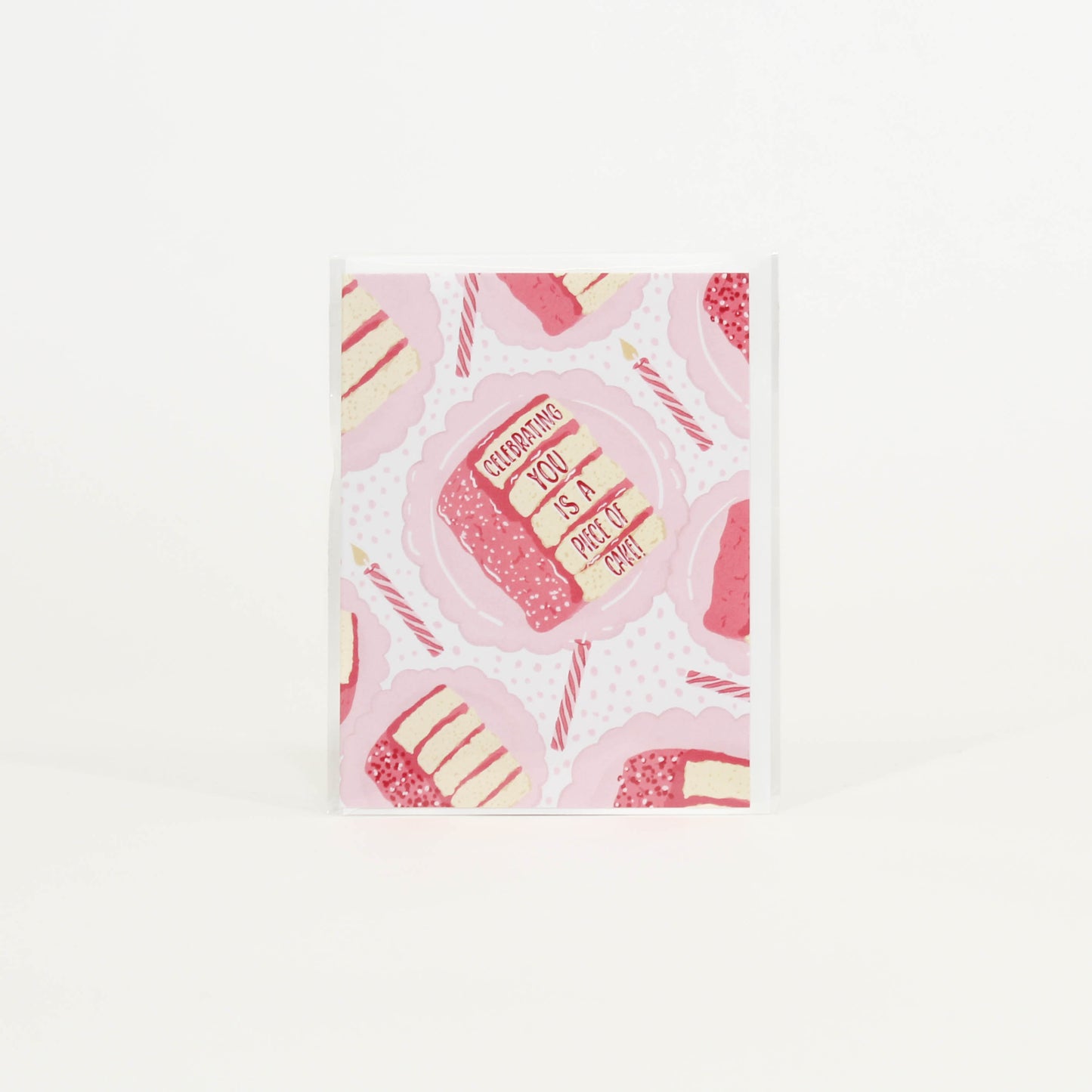 Card with cake and candles 