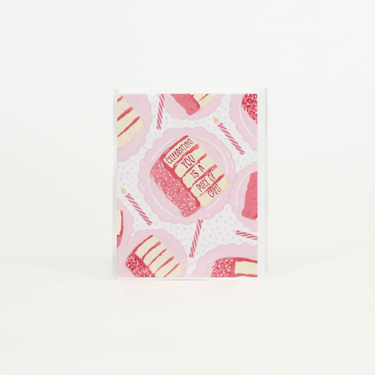 Card with cake and candles 