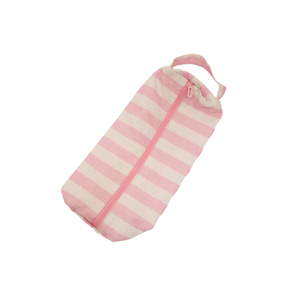 Pink White Striped Hair Tool Pouch