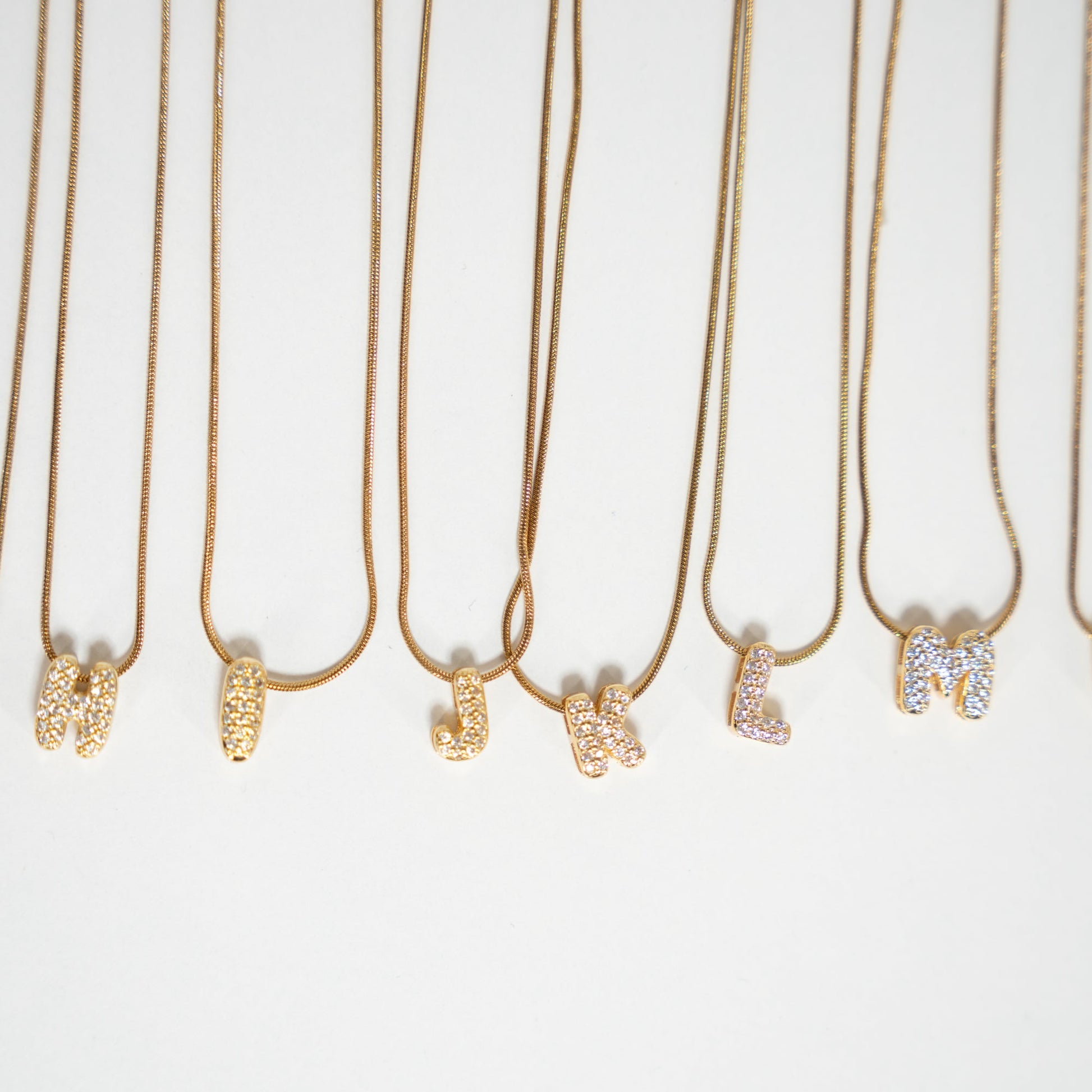 gold initial letter necklace