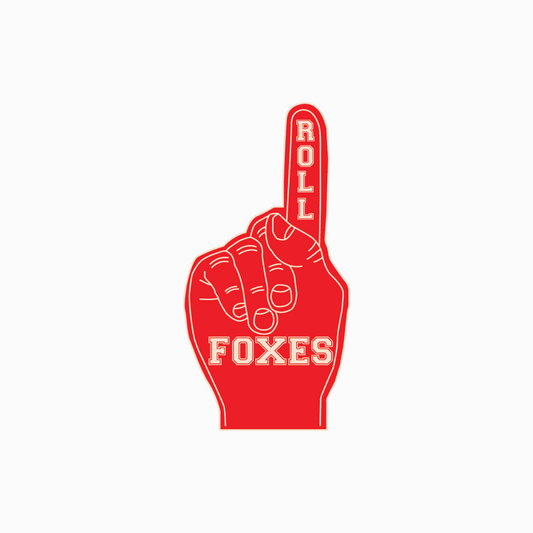 Roll foxes foam finger sticker 