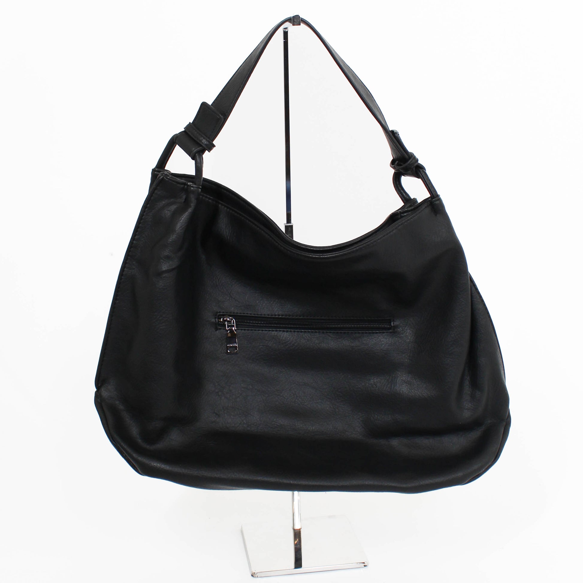 zipper rustic tote black 
