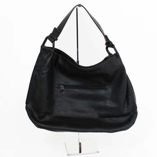 zipper rustic tote black 