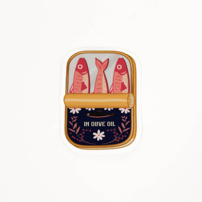 Small container with fish illustration.